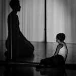 MA MFA Choreography Course, dancer and silhouette from Dance Grad Show
