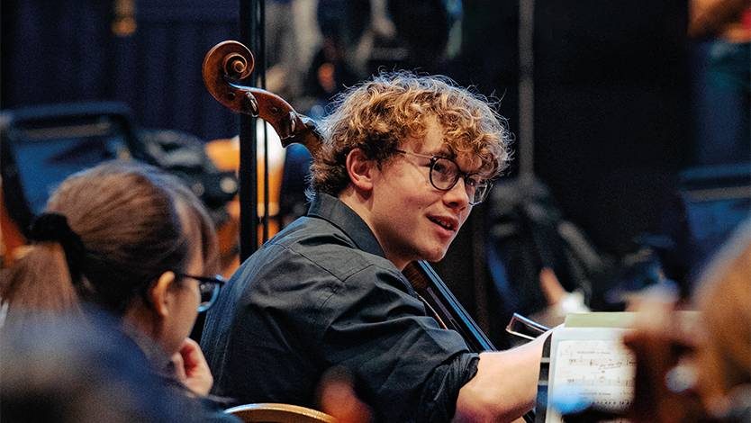 Trinity Laban Symphony Orchestra. A photo of the string section.